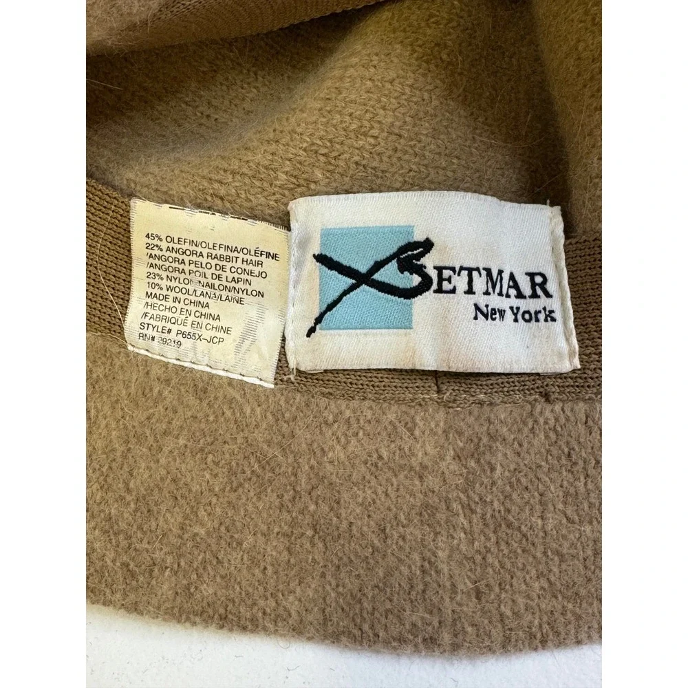 Betmar New York Angora Blend Taupe Cloche Bucket Hat Women's One Size